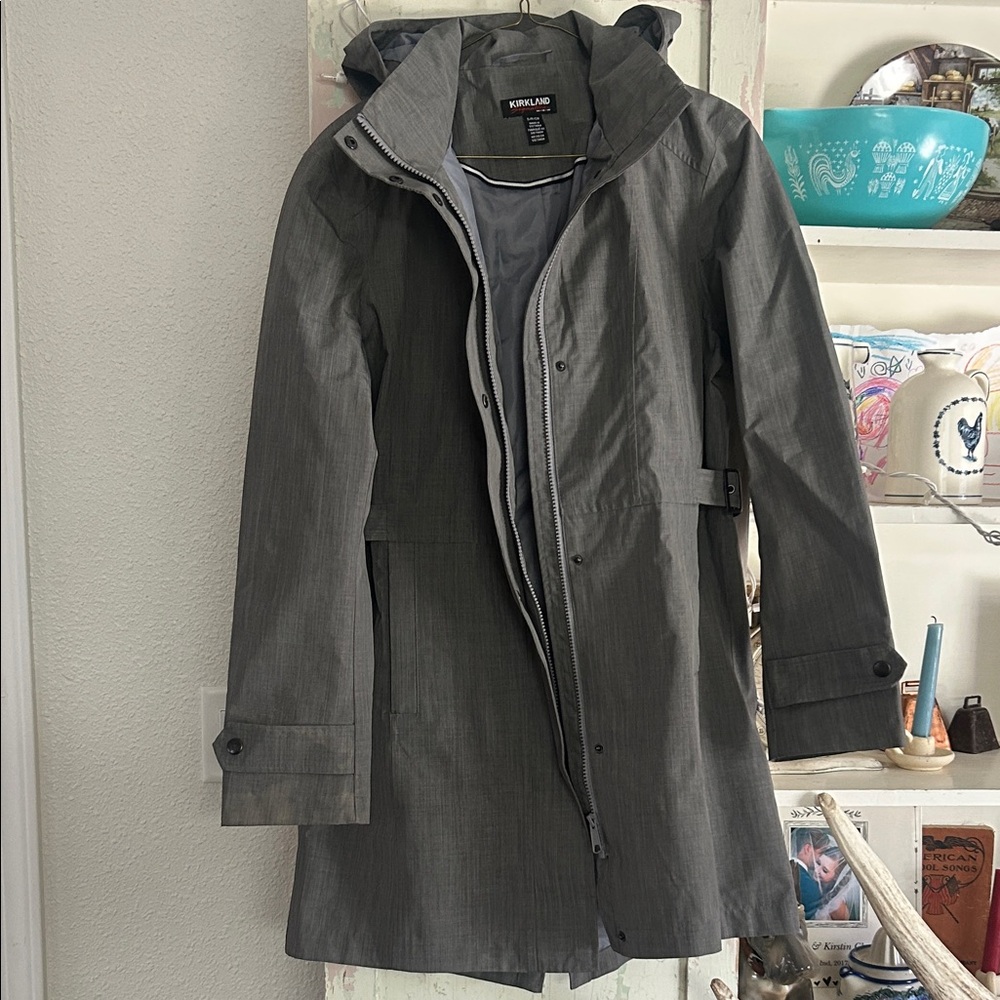 Kirkland Signature Hooded Raincoat in Charcoal Gray